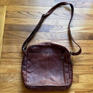 Jack Georges Brown Leather Crossbody Bag